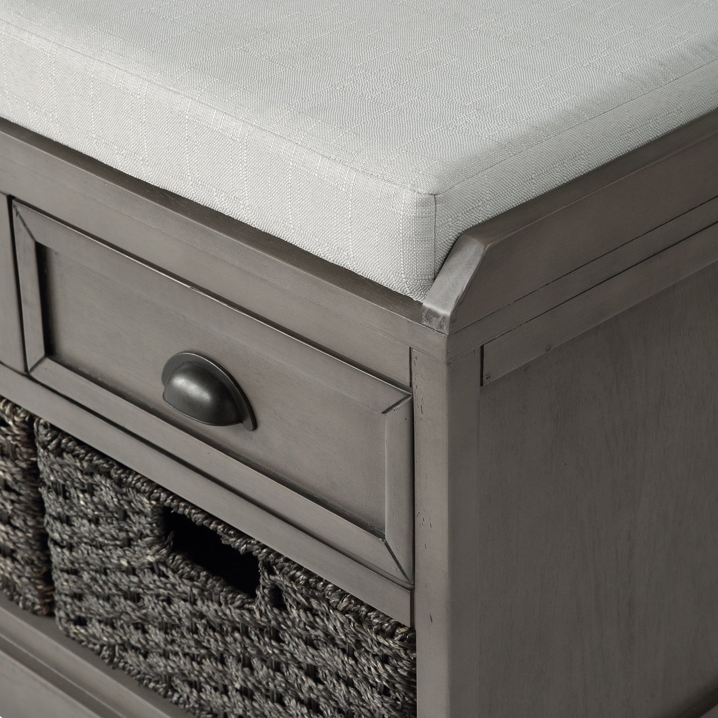 1st Choice Furniture Direct Bench with Storage 1st Choice Industrial Wooden Storage Bench with 3 Drawers & Baskets