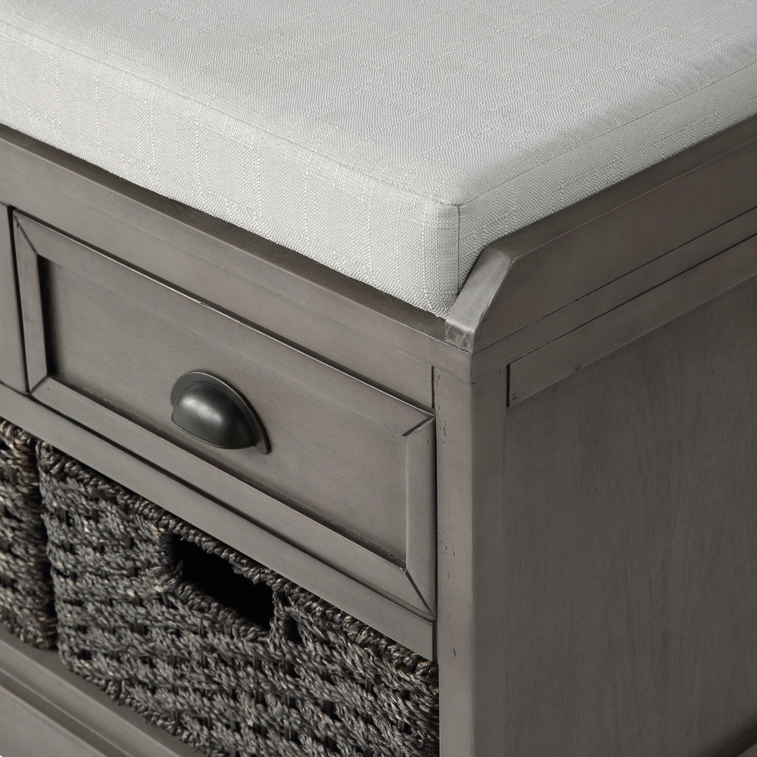 1st Choice Furniture Direct Bench with Storage 1st Choice Industrial Wooden Storage Bench with 3 Drawers & Baskets