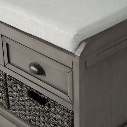 1st Choice Furniture Direct Bench with Storage 1st Choice Industrial Wooden Storage Bench with 3 Drawers & Baskets