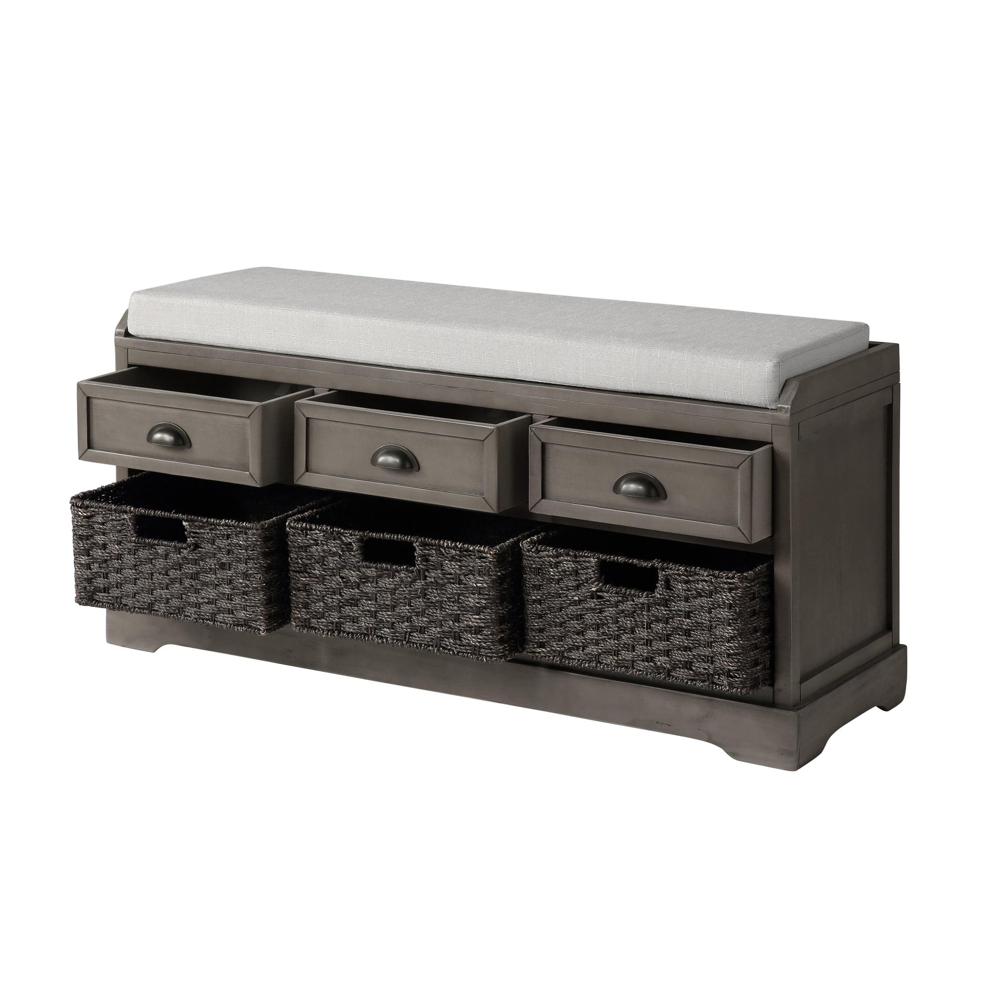 1st Choice Furniture Direct Bench with Storage 1st Choice Industrial Wooden Storage Bench with 3 Drawers & Baskets