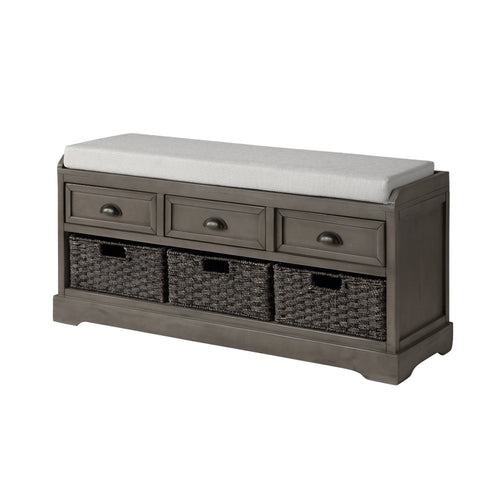 1st Choice Furniture Direct Bench with Storage 1st Choice Industrial Wooden Storage Bench with 3 Drawers & Baskets