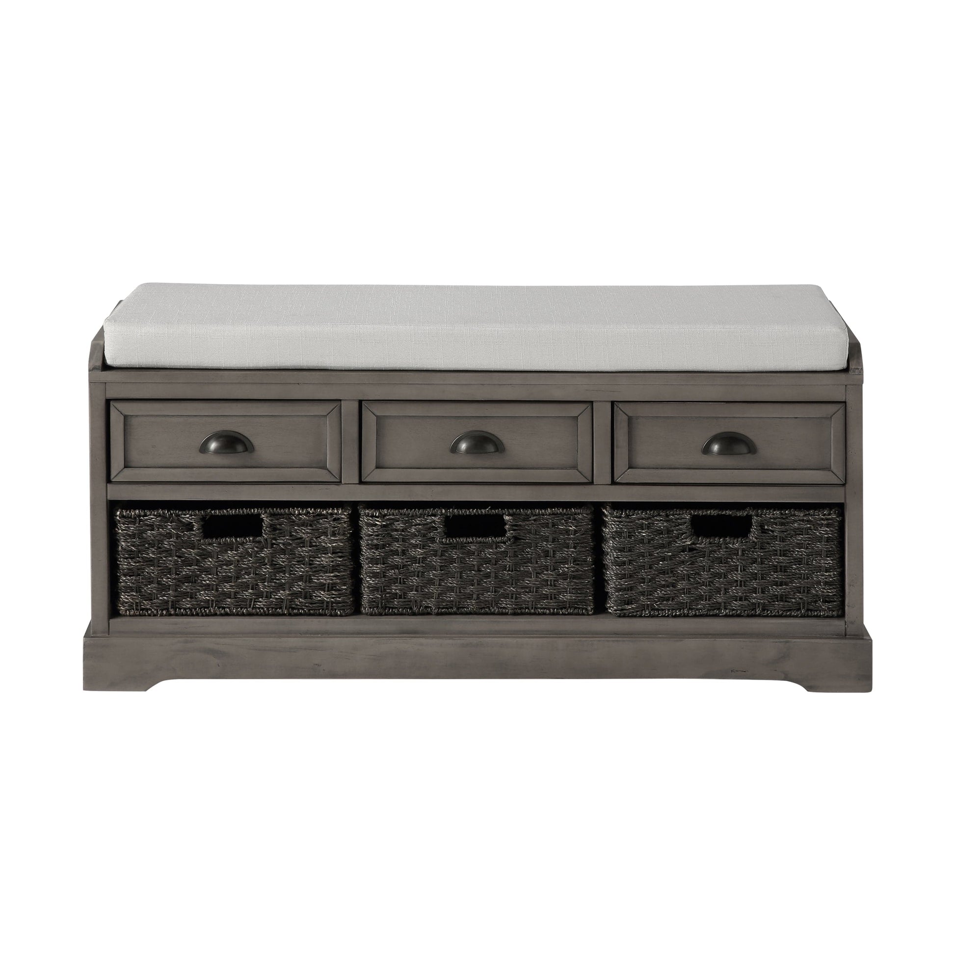 1st Choice Furniture Direct Bench with Storage 1st Choice Industrial Wooden Storage Bench with 3 Drawers & Baskets