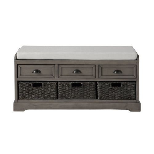 1st Choice Furniture Direct Bench with Storage 1st Choice Industrial Wooden Storage Bench with 3 Drawers & Baskets