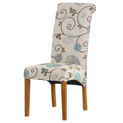 1st Choice Furniture Direct Bionic Beige Pattern Dining Chair with Nail Head Trim, Set of 2
