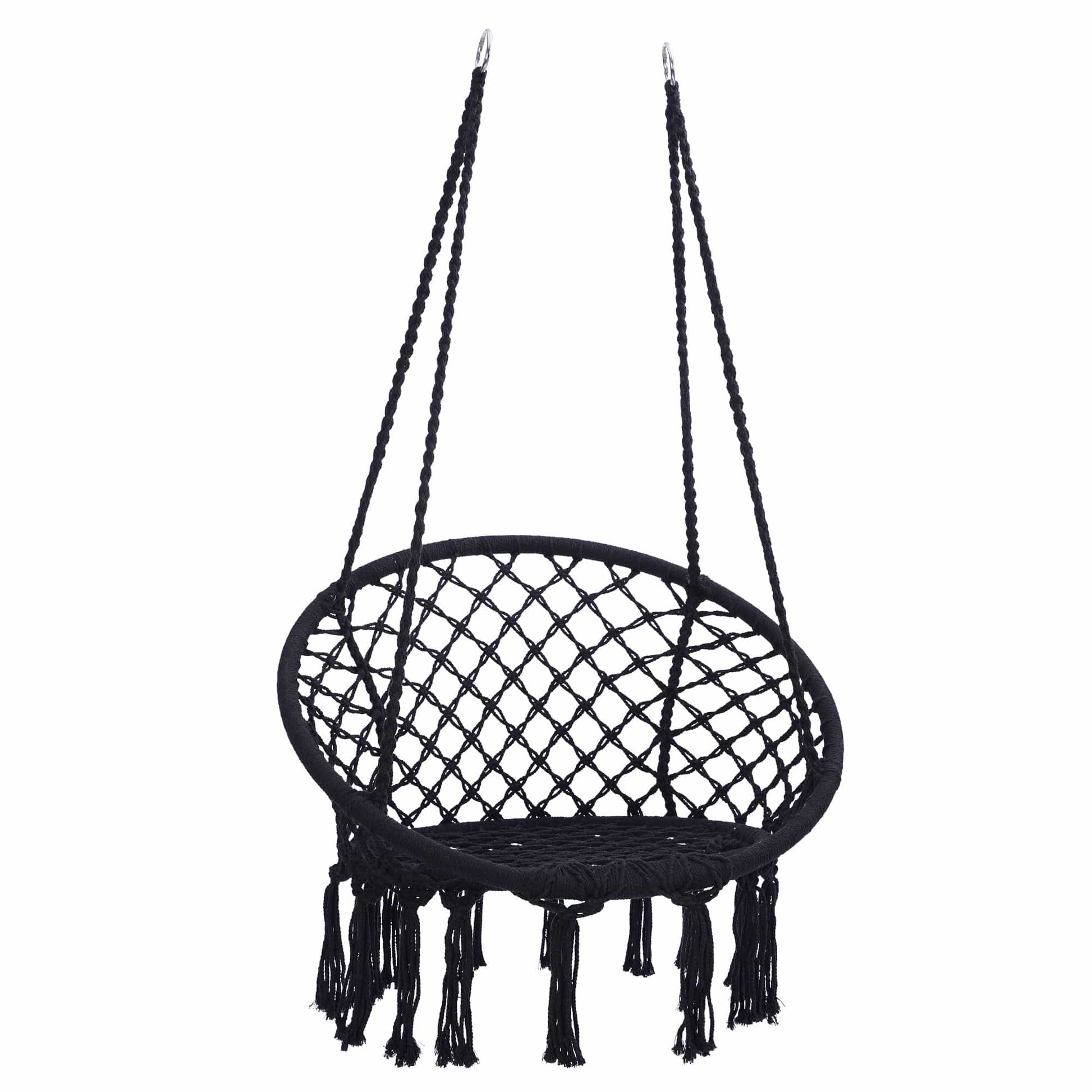 1st Choice Furniture Direct Black Macrame Hammock Swing Chair | Indoor & Outdoor Relaxation
