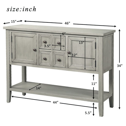 1st Choice Furniture Direct Buffet Sideboard 1st Choice Cambridge Buffet Sideboard w/ Bottom Shelf in Antique Gray