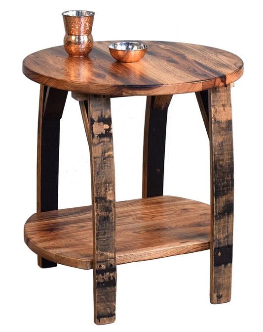 1st Choice Furniture Direct Burnt Hickory William Sheppee Premium Quality Shooter's Barrel Stave End Table