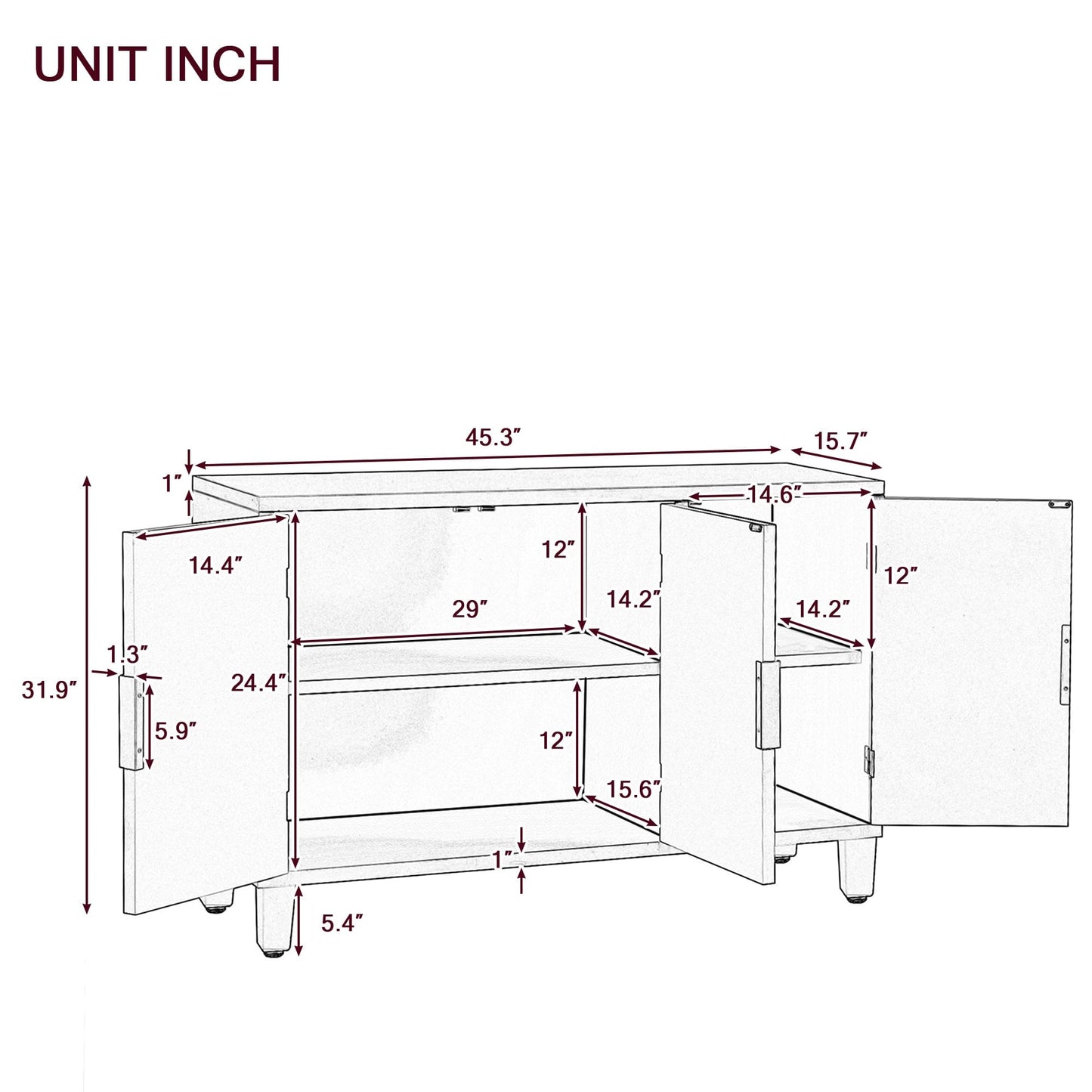 1st Choice Furniture Direct Cabinet 1st Choice Accent Cabinet Sideboard Wooden Cabinet with Antique Finish