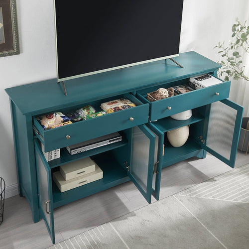 1st Choice Furniture Direct Cabinet 1st Choice Elegant Cabinet with Adjustable Shelves in Teal Blue Finish