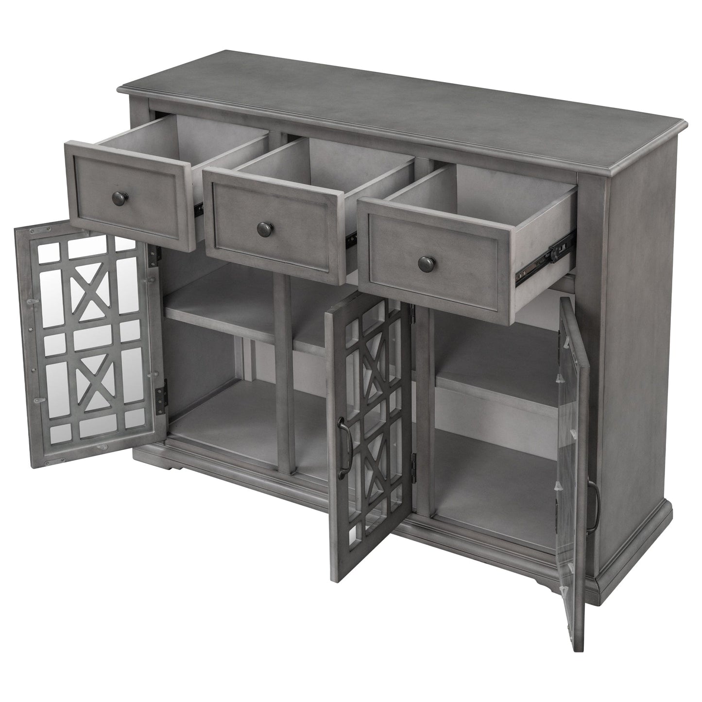 1st Choice Furniture Direct Cabinet 1st Choice Multi-Functional U-Style Wood Cabinet with 3 Drawers