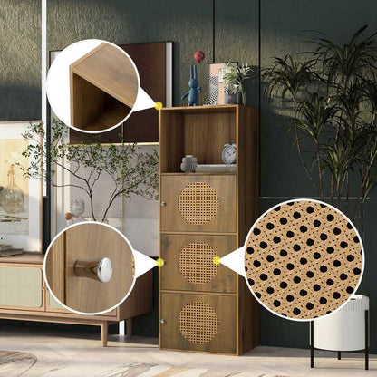 1st Choice Furniture Direct Cabinet 1st Choice Multi-Purpose Rustic Brown Rattan Floor Cabinet