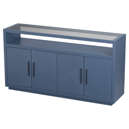 1st Choice Furniture Direct Cabinet 1st Choice U-Style Storage Cabinet w/ Adjustable Shelves & Glass Top