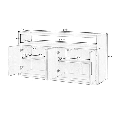 1st Choice Furniture Direct Cabinet 1st Choice U-Style Storage Cabinet w/ Adjustable Shelves & Glass Top