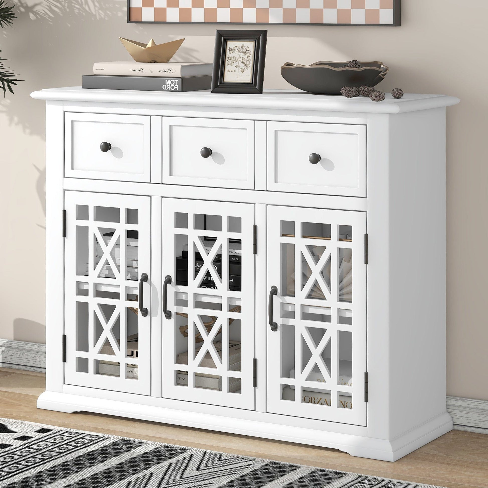 1st Choice Furniture Direct Cabinet 1st Choice U-Style Wood Storage Cabinet with 3 Doors and 3 Drawers