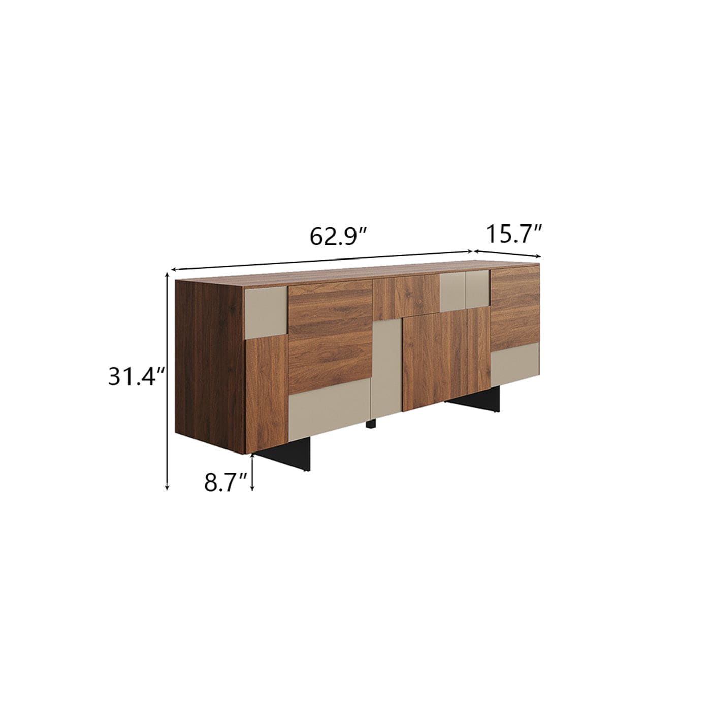 1st Choice Furniture Direct Cabinet Server 1st Choice Two Tone Long Sideboard Buffet Veneer Cabinet in Walnut