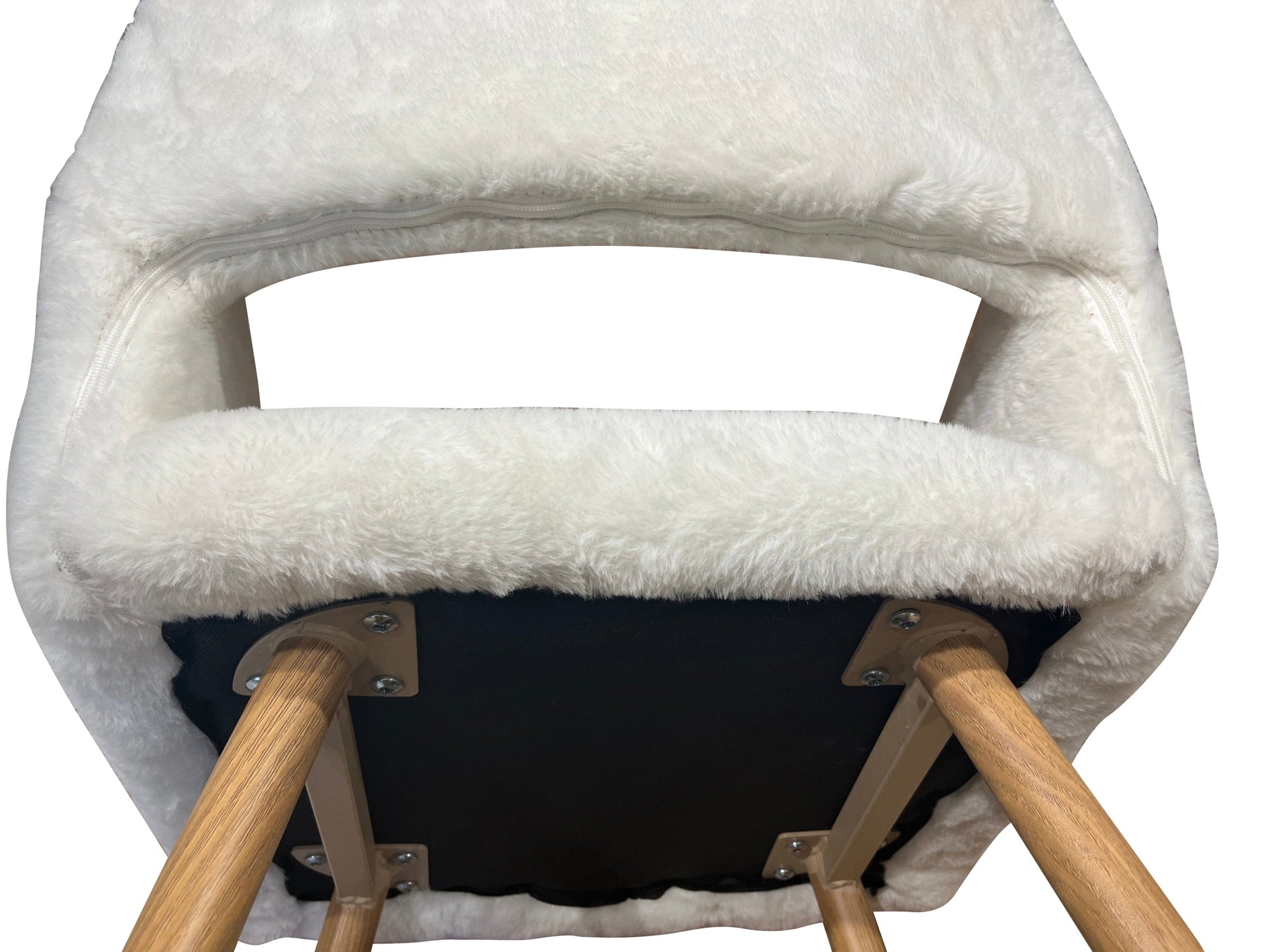 1st Choice Furniture Direct Chair 1st Choice Modern Mid Century Chair w/ Faux Fur and Steel Legs