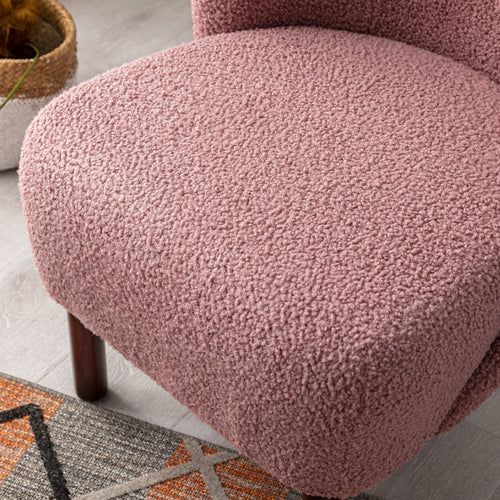 1st Choice Furniture Direct Chair & Sofa Cushions 1st Choice Blush Sherpa Wingback Tufted Chair with Solid Wood Legs