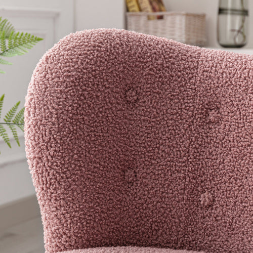1st Choice Furniture Direct Chair & Sofa Cushions 1st Choice Blush Sherpa Wingback Tufted Chair with Solid Wood Legs
