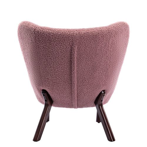 1st Choice Furniture Direct Chair & Sofa Cushions 1st Choice Blush Sherpa Wingback Tufted Chair with Solid Wood Legs