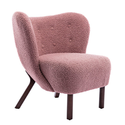 1st Choice Furniture Direct Chair & Sofa Cushions 1st Choice Blush Sherpa Wingback Tufted Chair with Solid Wood Legs