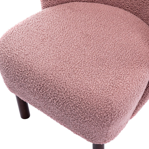 1st Choice Furniture Direct Chair & Sofa Cushions 1st Choice Blush Sherpa Wingback Tufted Chair with Solid Wood Legs
