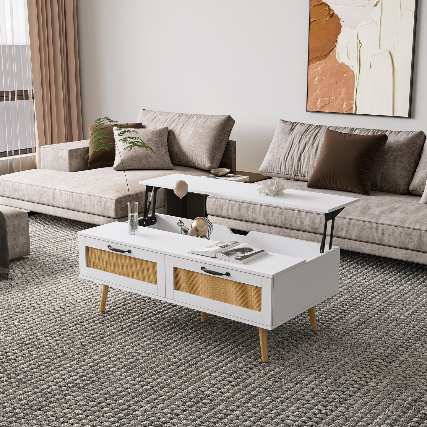 1st Choice Furniture Direct Coffee Table 1st Choice Multifunctional Lift-Top Coffee Table with Drawers