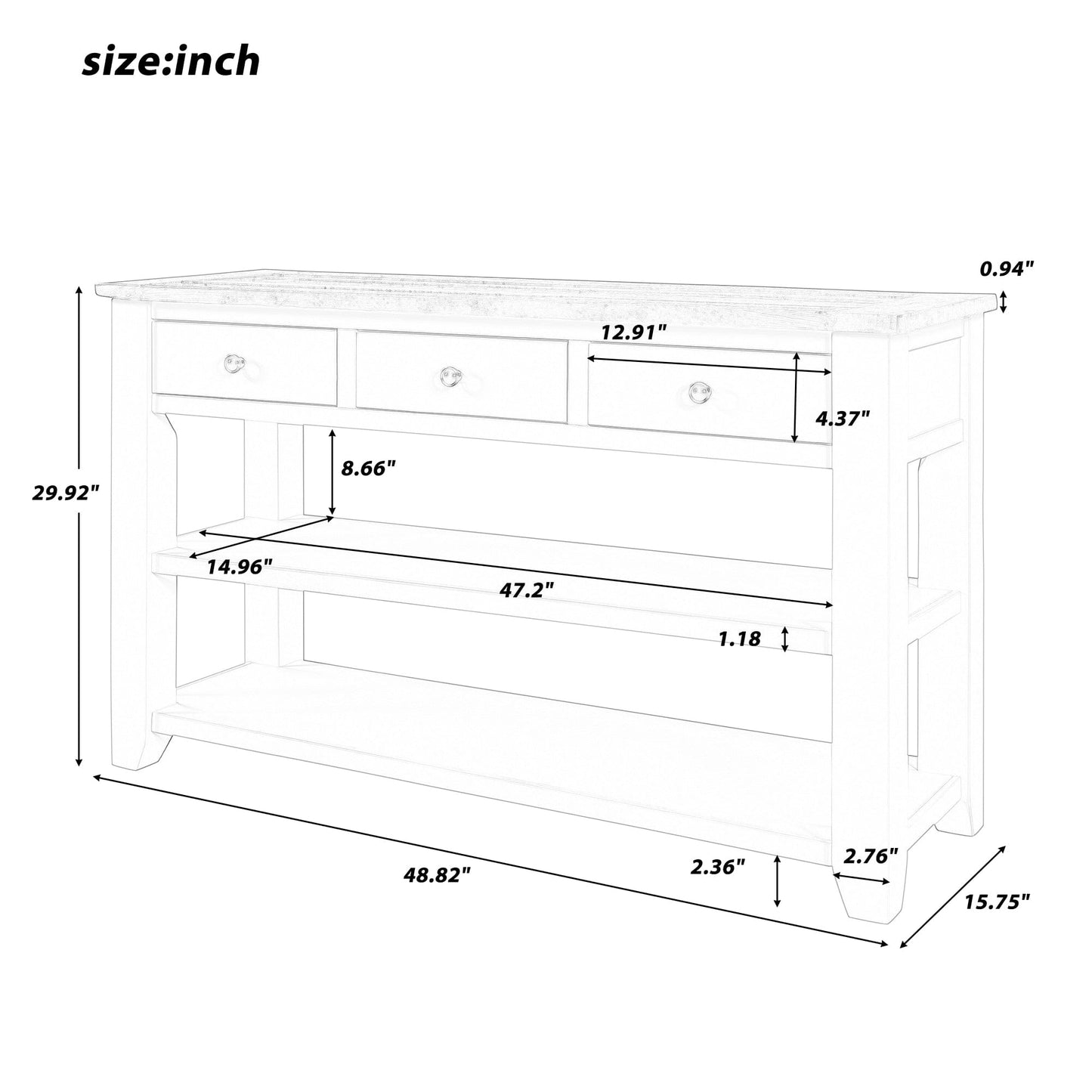 1st Choice Furniture Direct Console Table 1st Choice American style console table with Solid and stable design