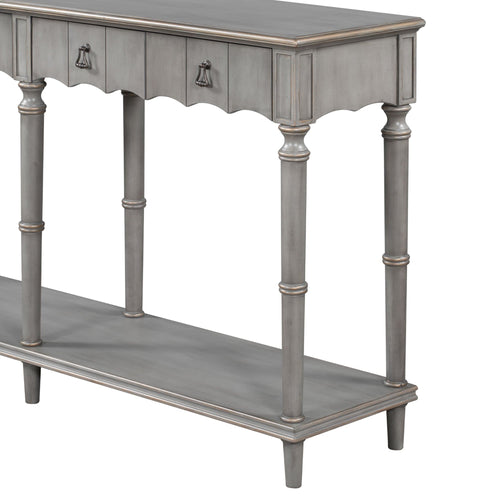 1st Choice Furniture Direct Console Table 1st Choice Country Console Table with Drawers & Shelf in Antique Gray