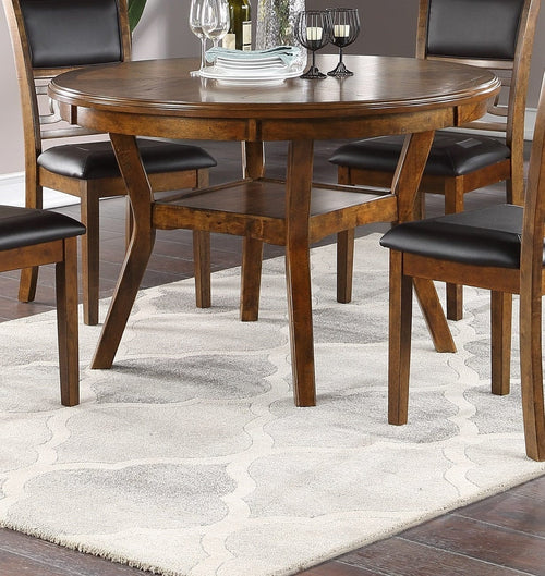1st Choice Furniture Direct Contemporary Dining 5pc Set Round Table w 4x Side Chairs Walnut Finish Rubberwood Unique Design