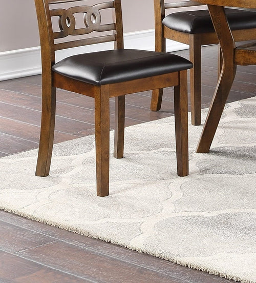 1st Choice Furniture Direct Contemporary Dining 5pc Set Round Table w 4x Side Chairs Walnut Finish Rubberwood Unique Design