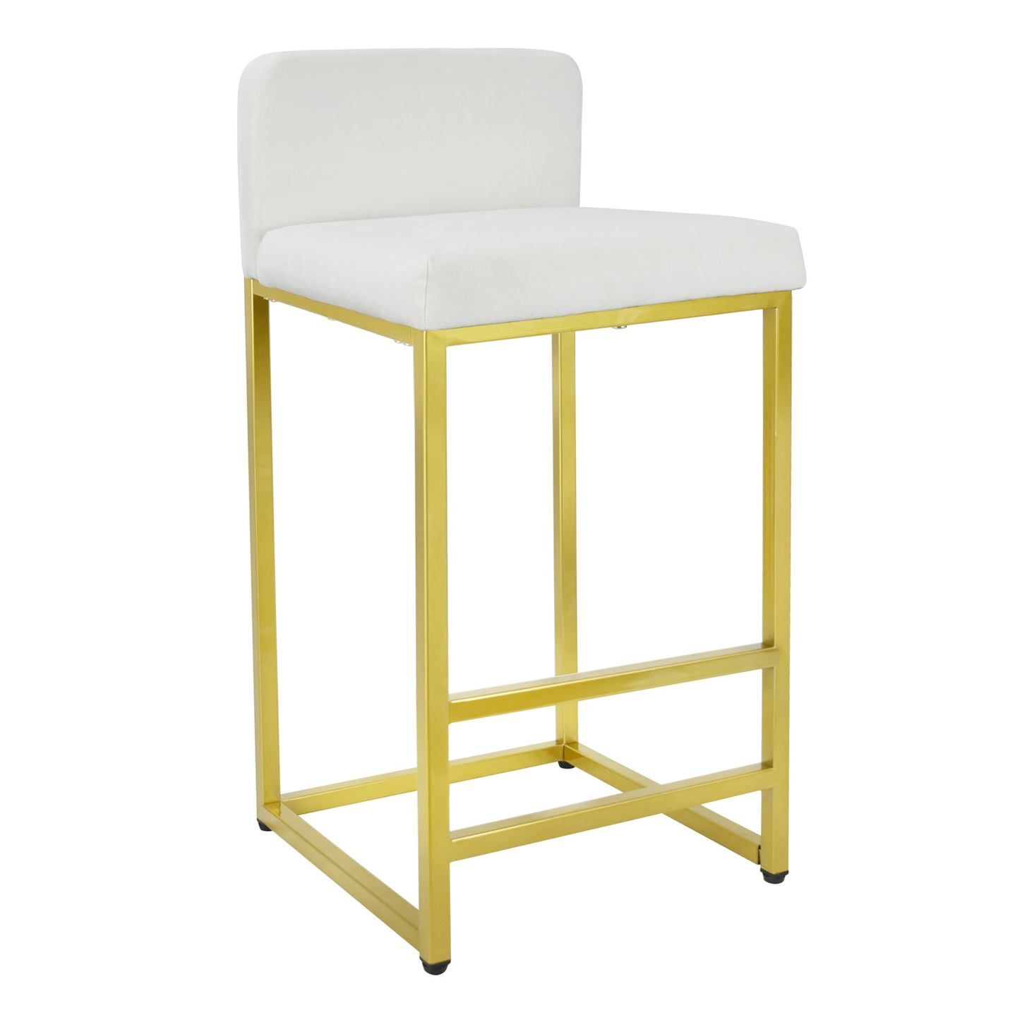 1st Choice Furniture Direct Counter Chair 1st Choice Modern Velvet fabric Counter Stools with Backrest in Beige