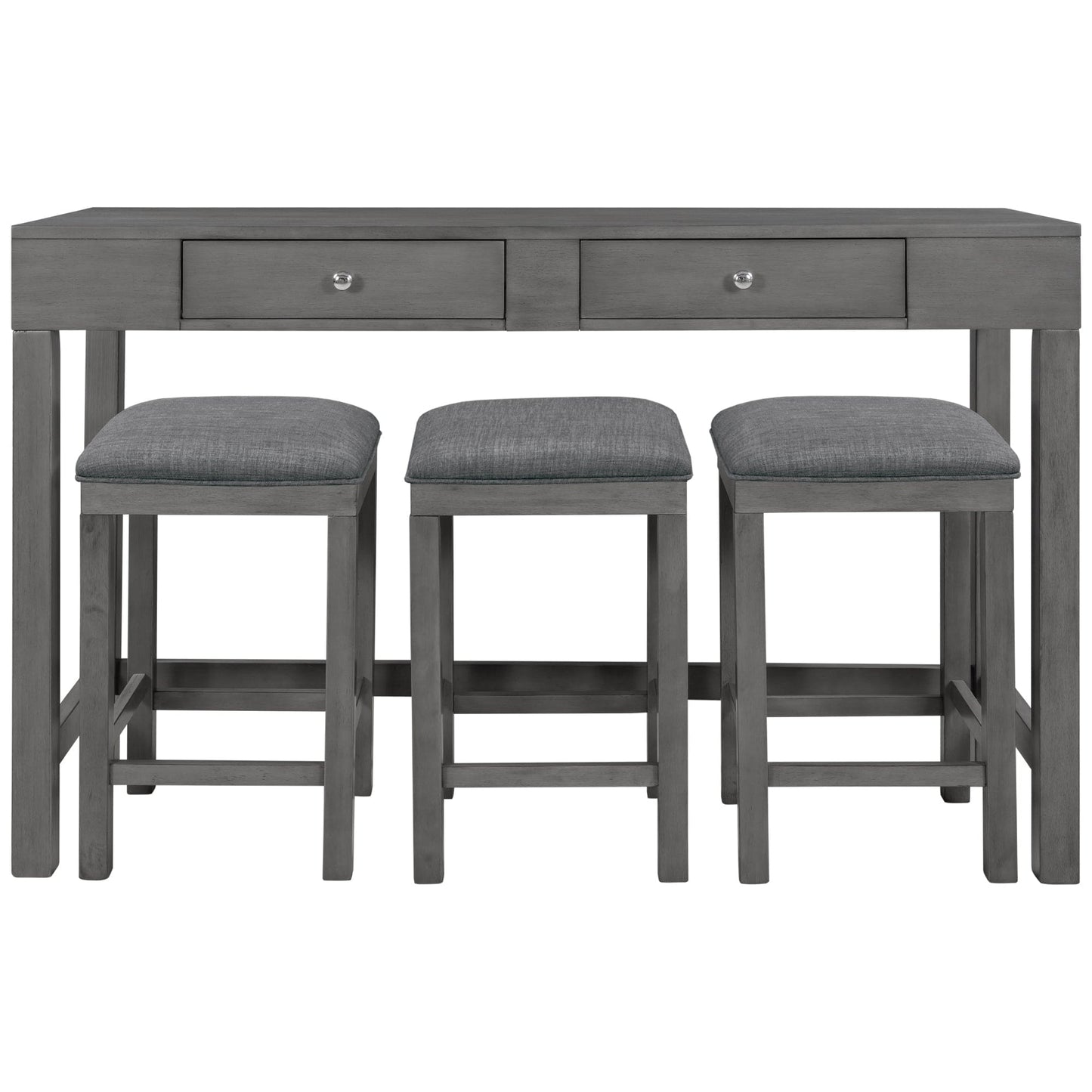 1st Choice Furniture Direct Counter Dining Set w/Stools 1st Choice 4-Piece Gray Counter Height Table Set w/ Padded Stools