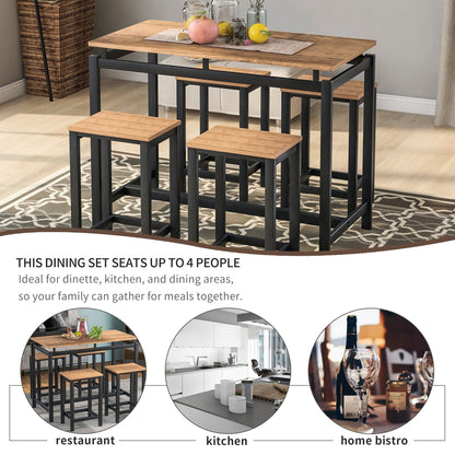 1st Choice Furniture Direct Counter Dining Set w/Stools 1st Choice 5-Piece Brown Kitchen Counter Height Table Set with 4 Chair
