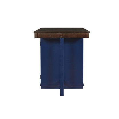 1st Choice Furniture Direct Counter Dining Set w/Stools 1st Choice Counter Height Dining Sets in Brown & Blue Finish (5-PC)