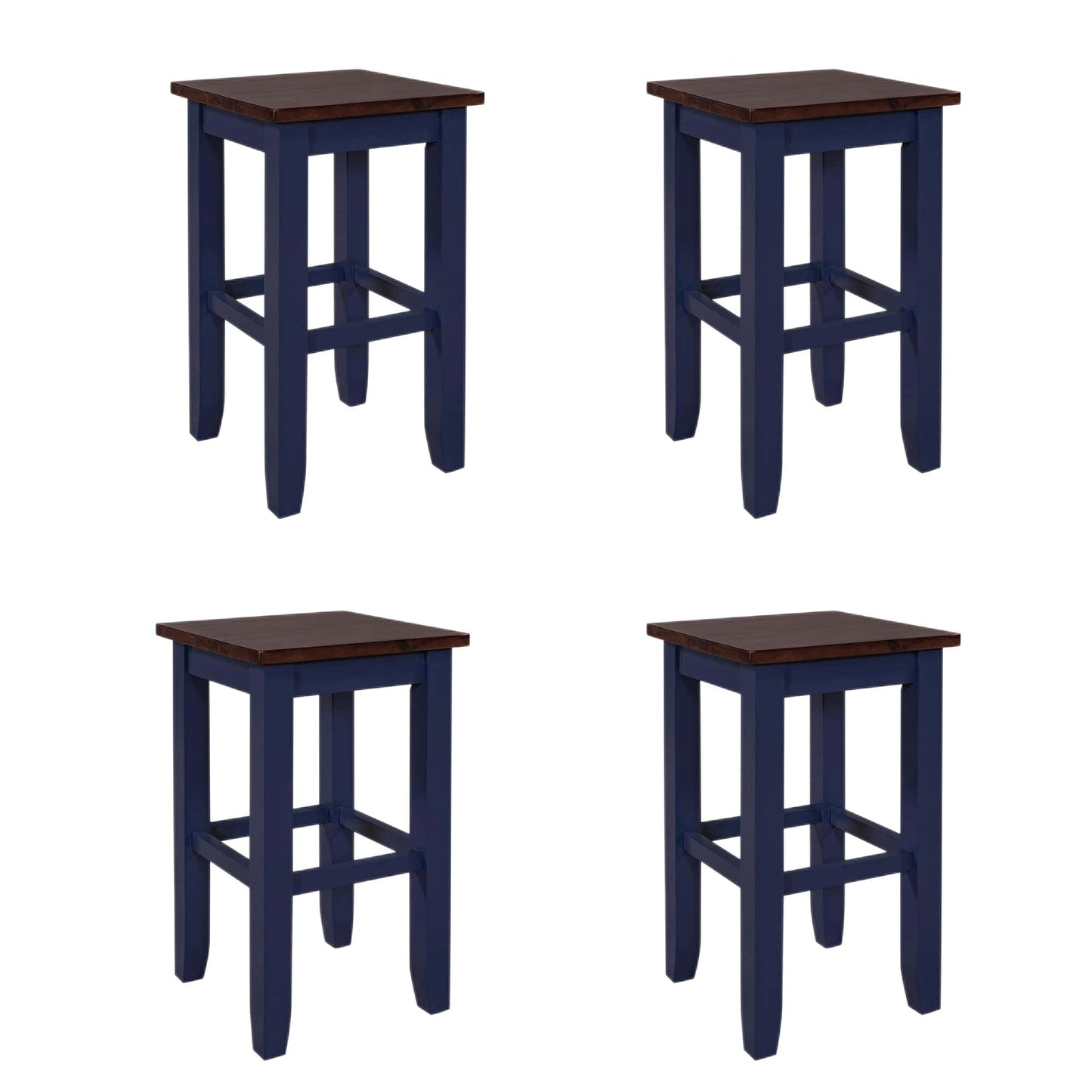 1st Choice Furniture Direct Counter Dining Set w/Stools 1st Choice Counter Height Dining Sets in Brown & Blue Finish (5-PC)
