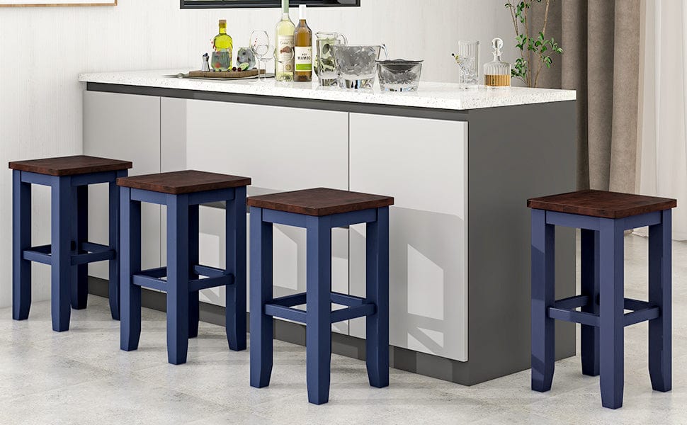 1st Choice Furniture Direct Counter Dining Set w/Stools 1st Choice Counter Height Dining Sets in Brown & Blue Finish (5-PC)