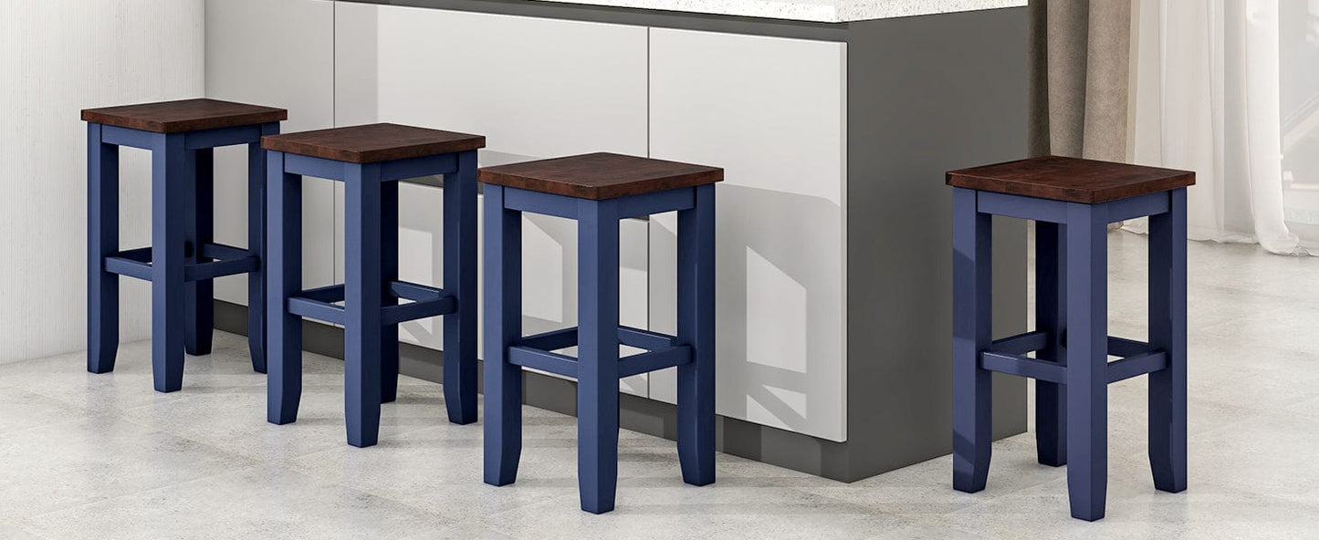 1st Choice Furniture Direct Counter Dining Set w/Stools 1st Choice Counter Height Dining Sets in Brown & Blue Finish (5-PC)
