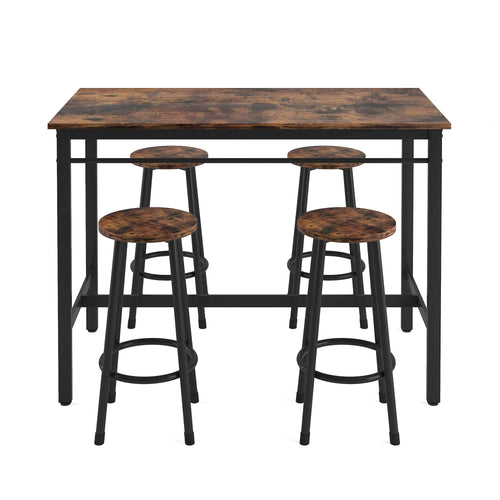 1st Choice Furniture Direct Counter Dining Set w/Stools 1st Choice Rustic Brown 5-Piece Counter Height Table Set with 4 Stools