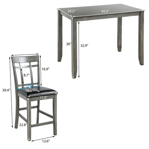 1st Choice Furniture Direct Counter Height Bar Table Set 1st Choice 5-Piece Vintage Rectangular Counter Height Bar Table Set