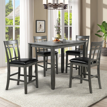 1st Choice Furniture Direct Counter Height Dining & Chairs 1st Choice 5 Piece Vintage Counter Height Bar Table in Antique Graywash