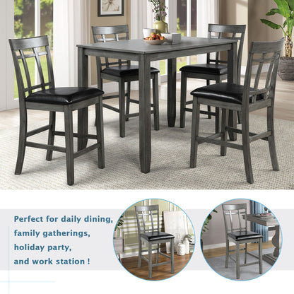 1st Choice Furniture Direct Counter Height Dining & Chairs 1st Choice 5 Piece Vintage Counter Height Bar Table in Antique Graywash