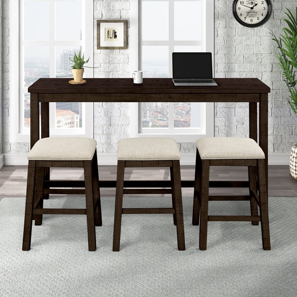 1st Choice Furniture Direct Counter Height Set 1st Choice 4 Piece Counter Height Dining Set with Rustic Table & Stool