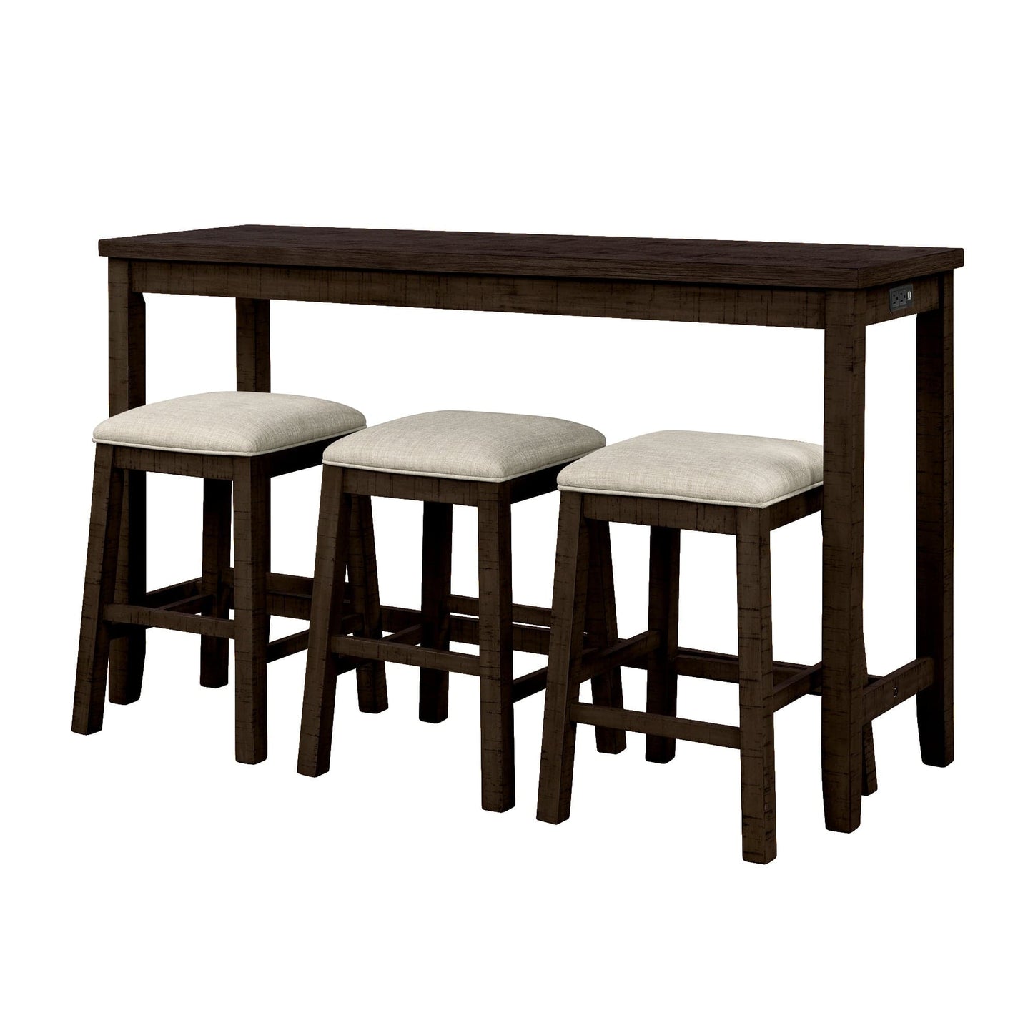 1st Choice Furniture Direct Counter Height Set 1st Choice 4 Piece Counter Height Dining Set with Rustic Table & Stool