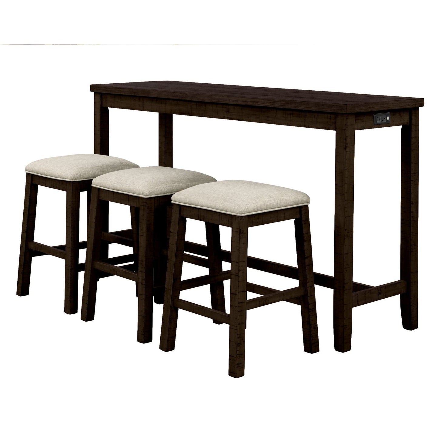 1st Choice Furniture Direct Counter Height Set 1st Choice 4 Piece Counter Height Dining Set with Rustic Table & Stool