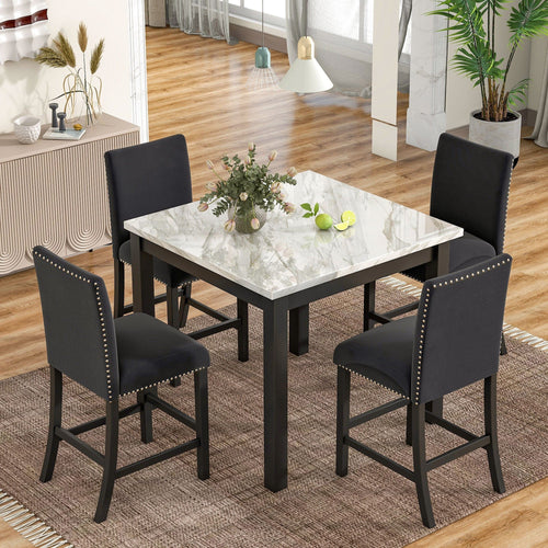 1st Choice Furniture Direct Counter Height Set 1st Choice 5-Piece Black Counter Height Dining Set w/ Table and Chairs