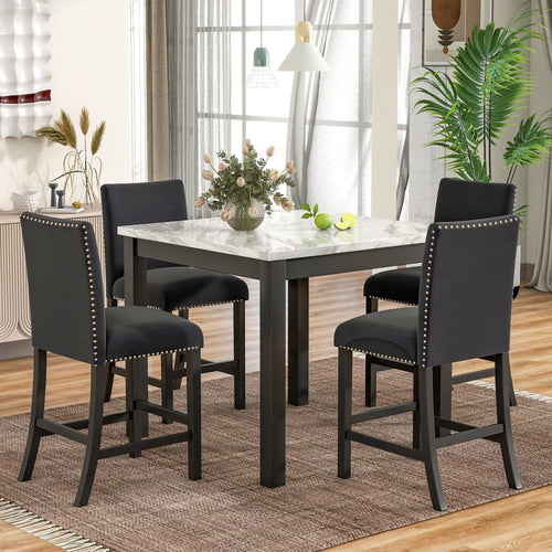 1st Choice Furniture Direct Counter Height Set 1st Choice 5-Piece Black Counter Height Dining Set w/ Table and Chairs
