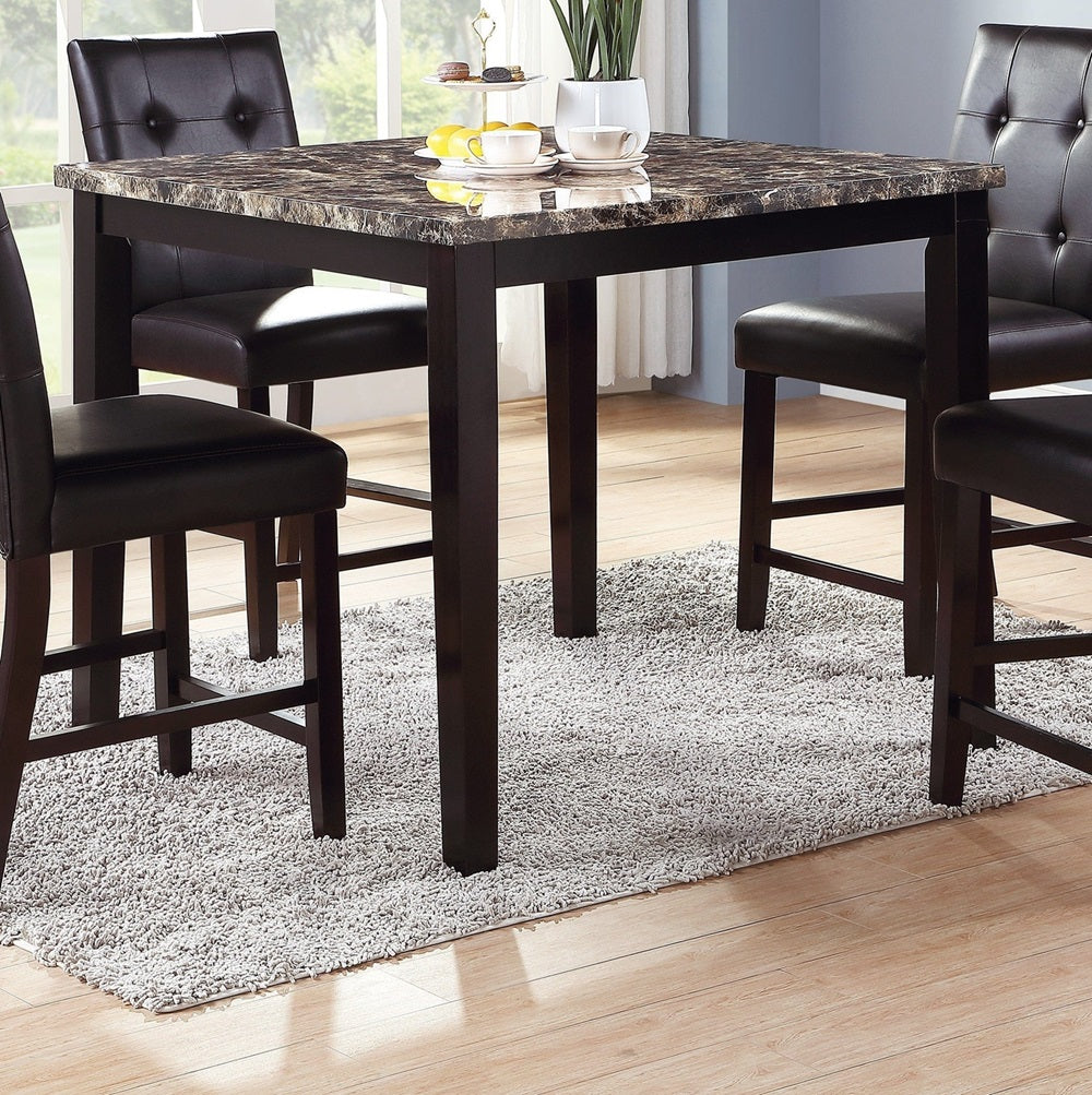 1st Choice Furniture Direct Counter Height Set 1st Choice 5- Piece Brown Birch Faux Marble Counter Height Dining Set