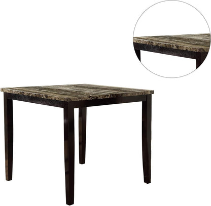 1st Choice Furniture Direct Counter Height Set 1st Choice 5- Piece Brown Birch Faux Marble Counter Height Dining Set