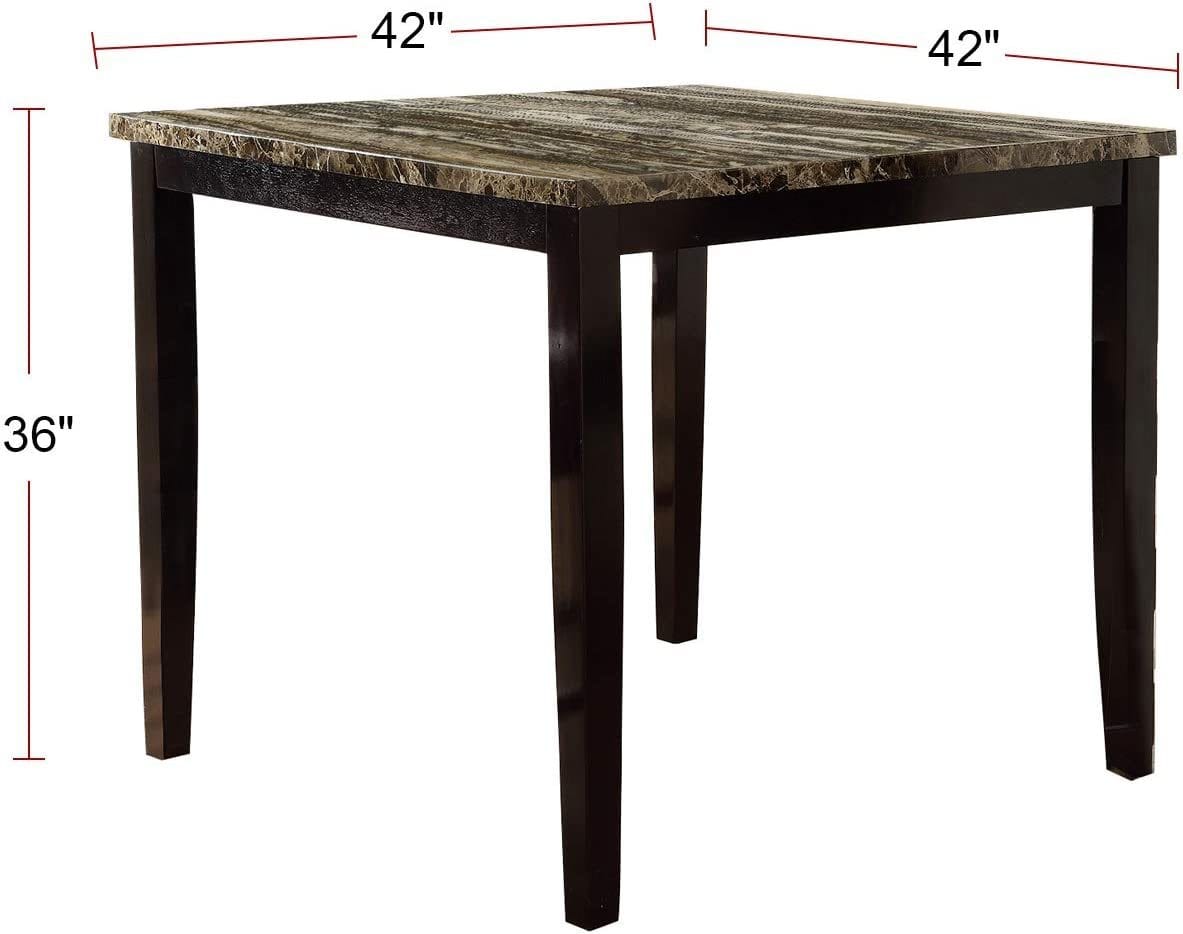 1st Choice Furniture Direct Counter Height Set 1st Choice 5- Piece Brown Birch Faux Marble Counter Height Dining Set