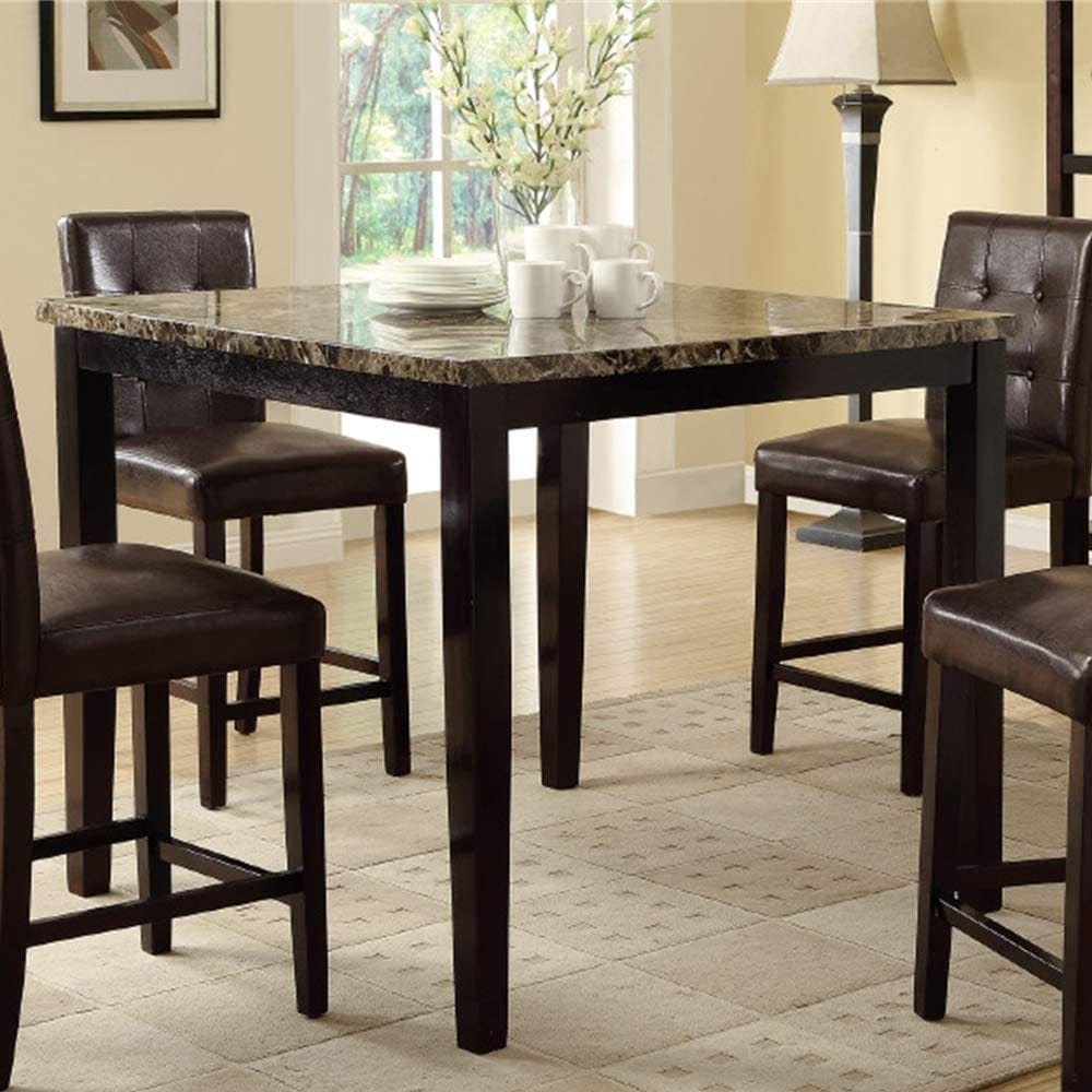 1st Choice Furniture Direct Counter Height Set 1st Choice 5- Piece Brown Birch Faux Marble Counter Height Dining Set